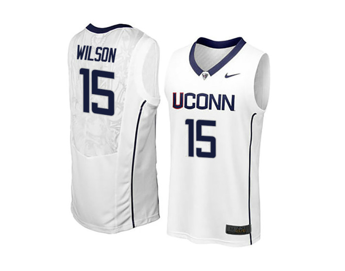 UConn Huskies #15 Sidney Wilson Replica College Basketball Jersey White