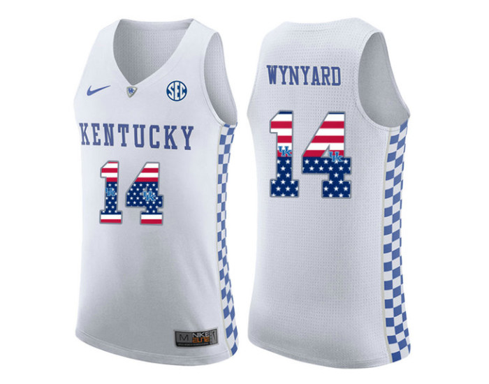 Kentucky Wildcats #14 Tai Wynyard Authentic College Basketball Jersey white