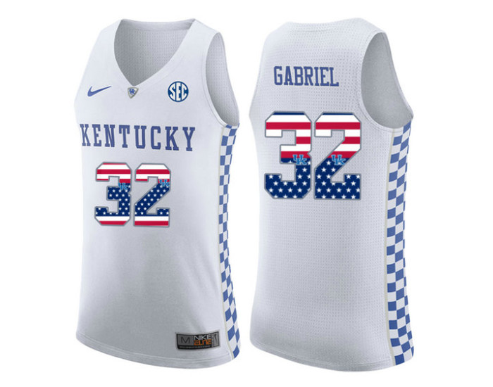 Kentucky Wildcats #32 Wenyen Gabriel Authentic College Basketball Jersey white