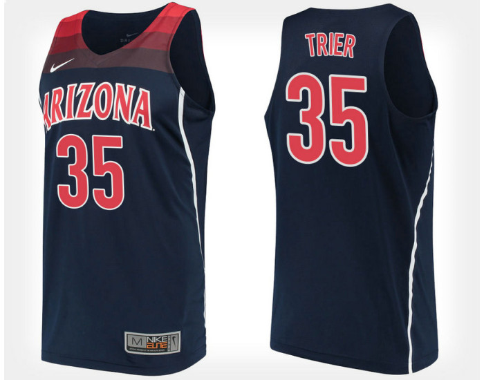 Youth Arizona Wildcats #35 Allonzo Trier Navy Alternate Replica College Basketball Jersey