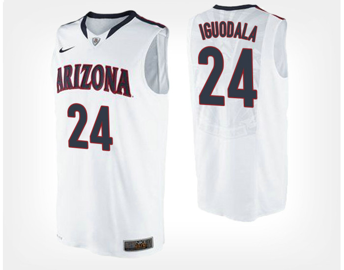Youth Arizona Wildcats #24 Andre Iguodala White Road Replica College Basketball Jersey