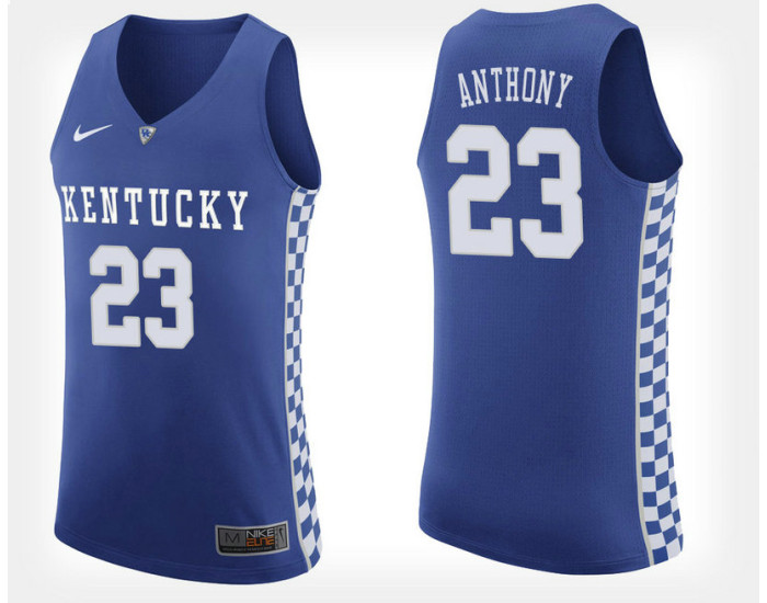 Youth Kentucky Wildcats #23 Anthony Davis Blue Home Replica College Basketball Jersey