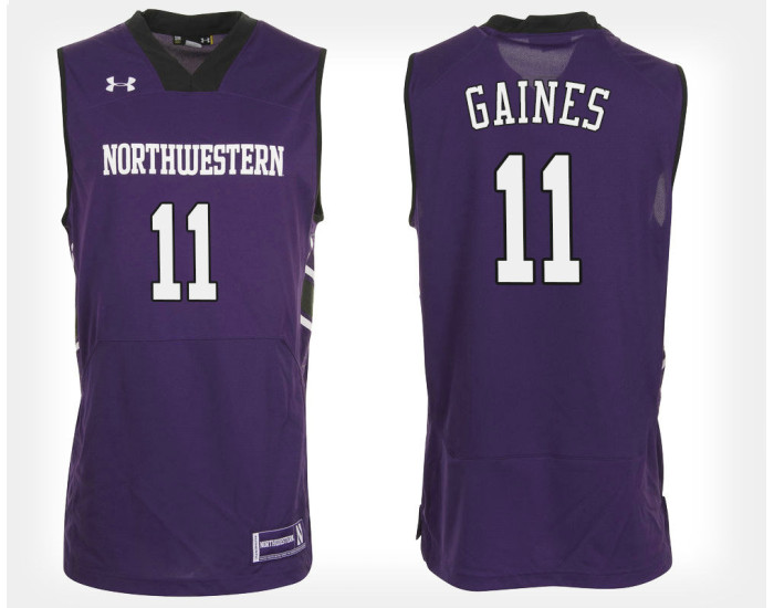 Youth Northwestern Wildcats #11 Anthony Gaines Purple Home Replica College Basketball Jersey