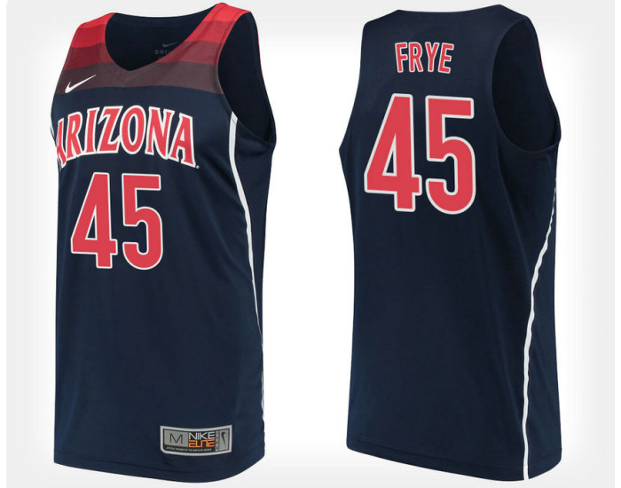 Arizona Wildcats #45 Channing Frye Navy Alternate Replica College Basketball Jersey
