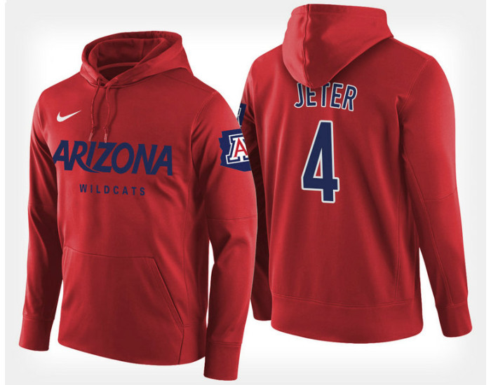 Arizona Wildcats #4 Chase Jeter Red Hoodie College Basketball