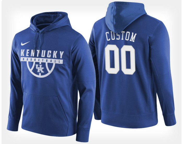Kentucky Wildcats #00 Custom Blue Hoodie College Basketball