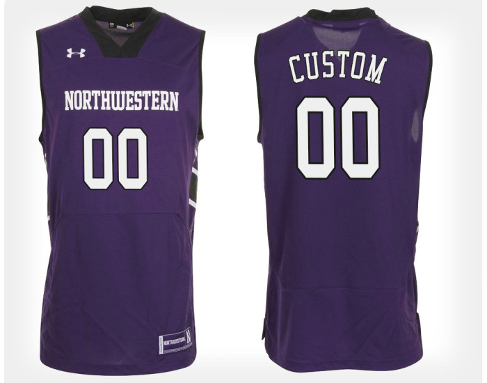 Northwestern Wildcats #00 Custom Purple Home Jersey College Basketball