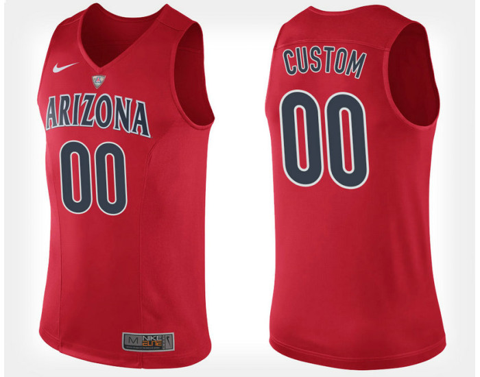 Arizona Wildcats #00 Custom Red Home Jersey College Basketball