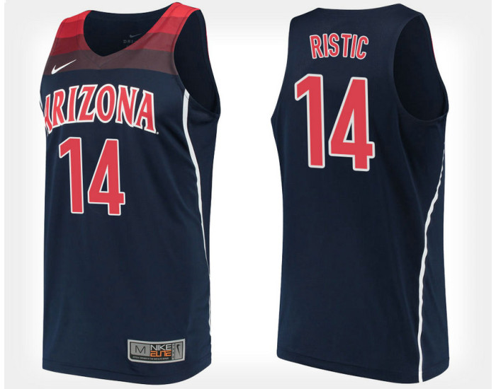 Youth Arizona Wildcats #14 Dusan Ristic Navy Alternate Authentic College Basketball Jersey