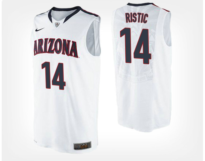 Youth Arizona Wildcats #14 Dusan Ristic White Road Replica College Basketball Jersey