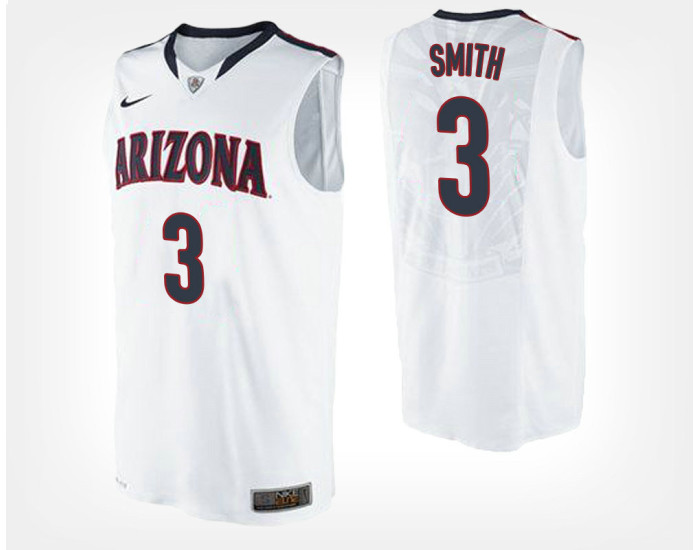 Arizona Wildcats #3 Dylan Smith White Road Authentic College Basketball Jersey