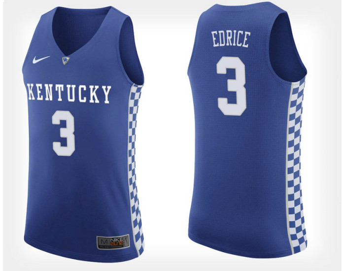 Youth Kentucky Wildcats #3 Edrice Adebayo Blue Home Authentic College Basketball Jersey