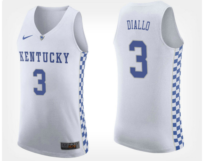 Youth Kentucky Wildcats #3 Hamidou Diallo White Road Authentic College Basketball Jersey