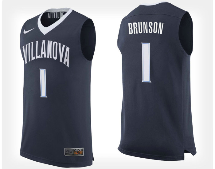 Villanova Wildcats #1 Jalen Brunson Navy Home Replica College Basketball Jersey