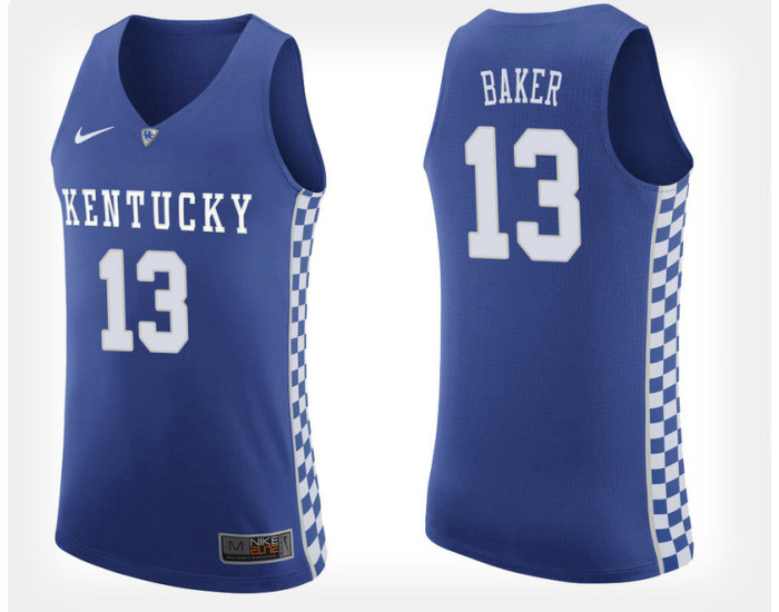 Kentucky Wildcats #13 Jemarl Baker Blue Home Authentic College Basketball Jersey