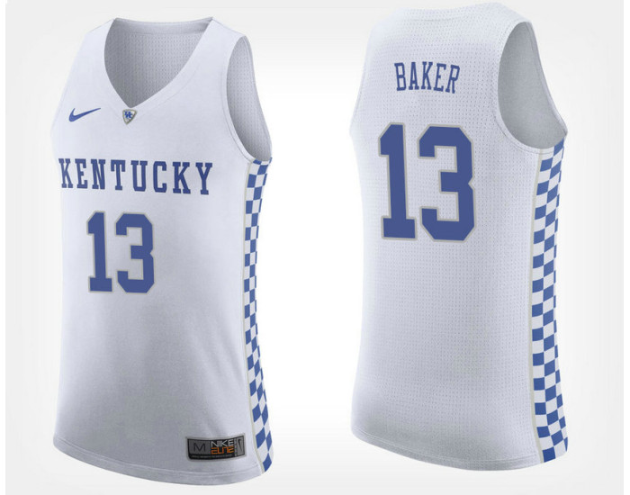 Kentucky Wildcats #13 Jemarl Baker White Road Authentic College Basketball Jersey
