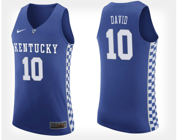Youth Kentucky Wildcats #10 Jonny David Blue Home Replica College Basketball Jersey