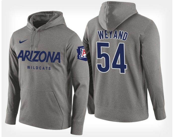 Arizona Wildcats #54 Matt Weyand Gray Hoodie College Basketball