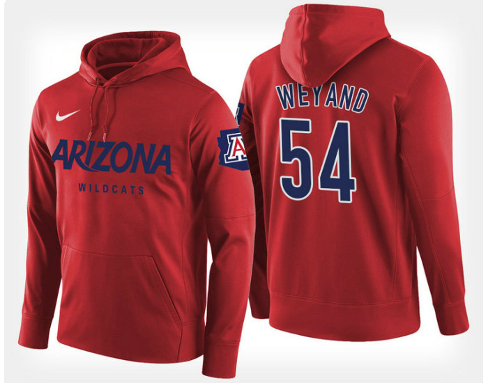 Arizona Wildcats #54 Matt Weyand Red Hoodie College Basketball