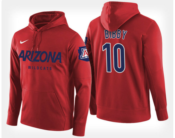 Arizona Wildcats #10 Mike Bibby Red Hoodie College Basketball