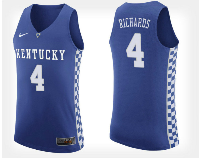 Kentucky Wildcats #4 Nick Richards Blue Home Replica College Basketball Jersey