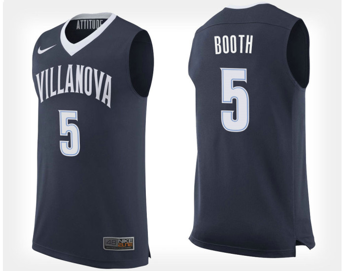 Villanova Wildcats #5 Phil Booth Navy Home Replica College Basketball Jersey