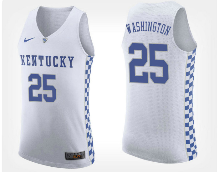 Kentucky Wildcats #25 PJ Washington White Road Authentic College Basketball Jersey