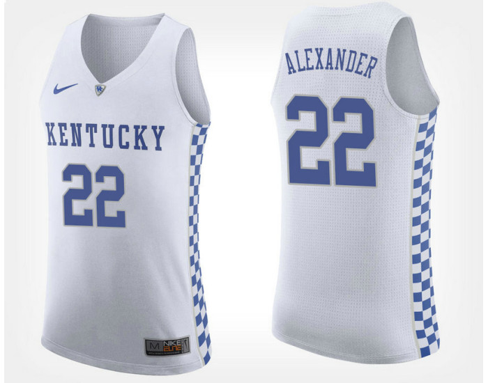 Youth Kentucky Wildcats #22 Shai Gilgeous-Alexander White Road Replica College Basketball Jersey