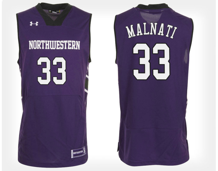 Northwestern Wildcats #33 Tino Malnati Purple Home Replica College Basketball Jersey