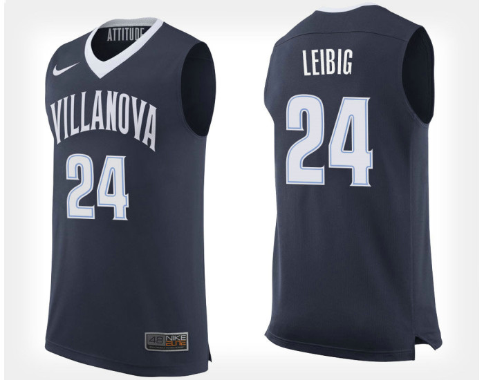 Villanova Wildcats #24 Tom Leibig Navy Home Authentic College Basketball Jersey