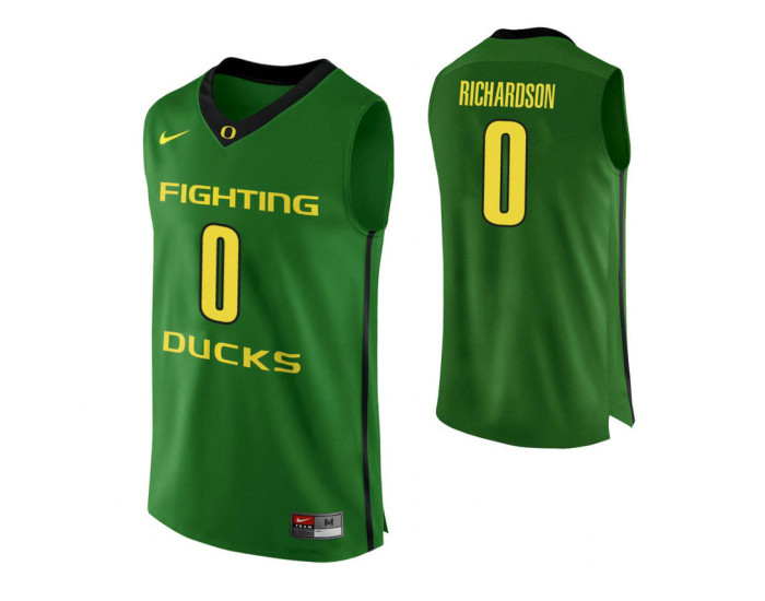 Oregon Ducks #0 Will Richardson Replica College Basketball Jersey Apple Green