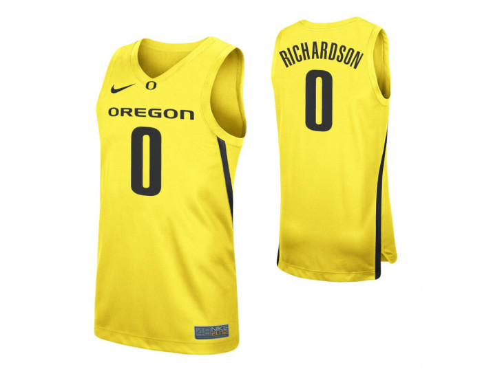 Youth Oregon Ducks #0 Will Richardson Yellow Replica College Basketball Jersey