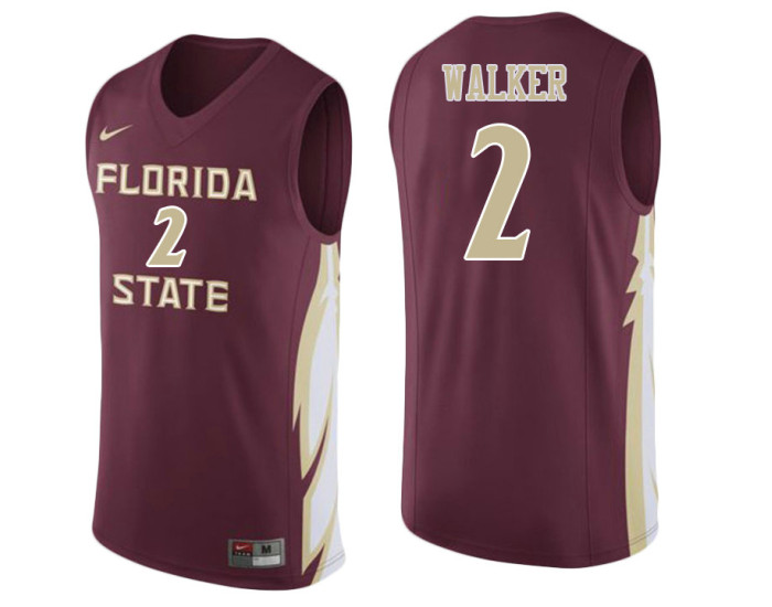 Florida State Seminoles #2 CJ Walker Authentic College Basketball Jersey wine