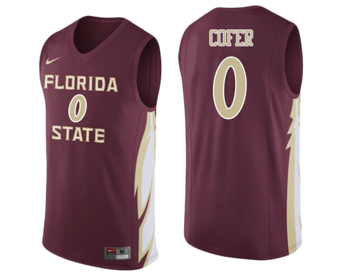 Florida State Seminoles #0 Phil Cofer Authentic College Basketball Jersey wine