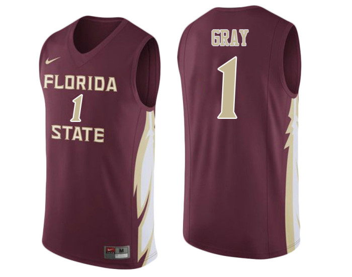 Florida State Seminoles #1 Raiquan Gray Replica College Basketball Jersey wine