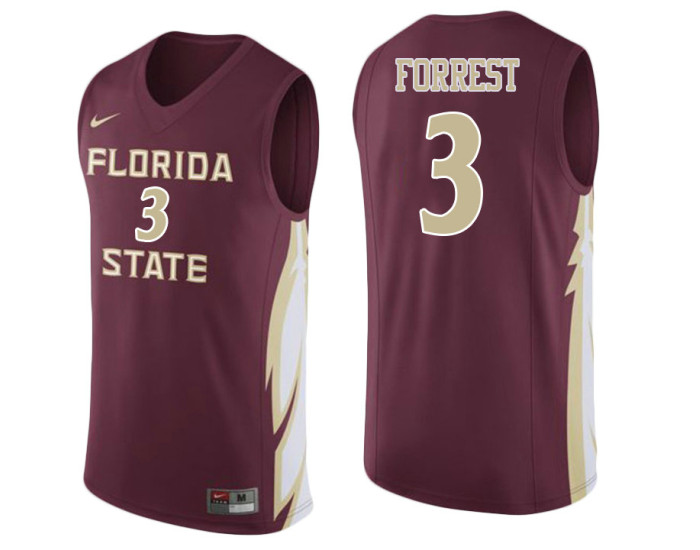 Florida State Seminoles #3 Trent Forrest Authentic College Basketball Jersey wine