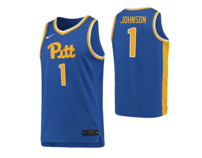 Xavier Johnson Authentic College Basketball Jersey Royal Pittsburgh Panthers