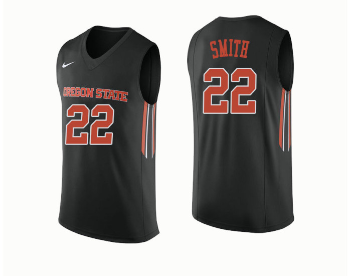 Oregon State Beavers #22 Xavier Smith Replica College Basketball Jersey Black