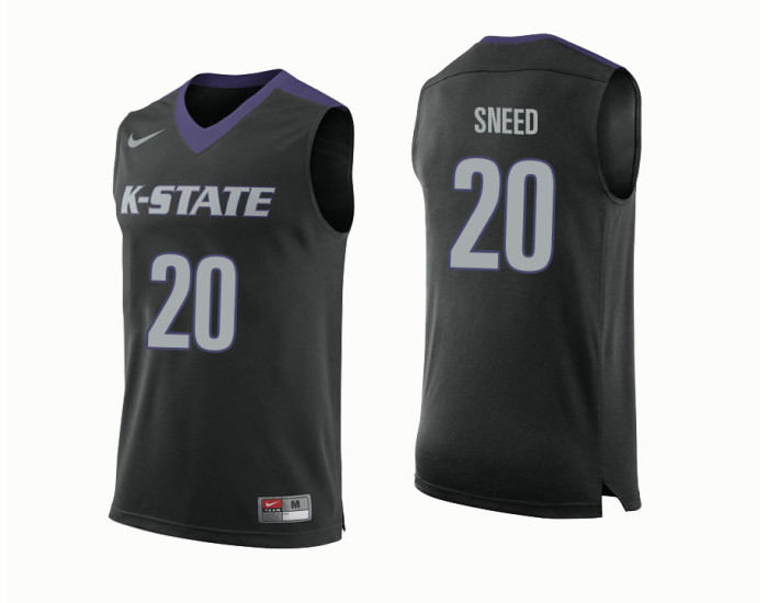 Kansas State Wildcats #20 Xavier Sneed Authentic College Basketball Jersey Black