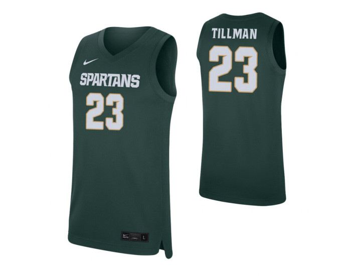 Michigan State Spartans #23 Xavier Tillman Green Replica College Basketball Jersey