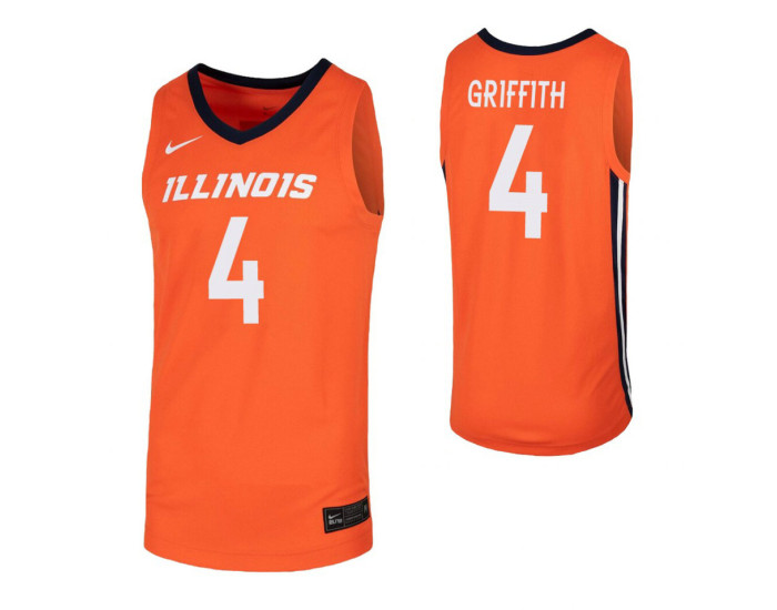 Youth Illinois Fighting Illini #4 Zach Griffith Orange Authentic College Basketball Jersey