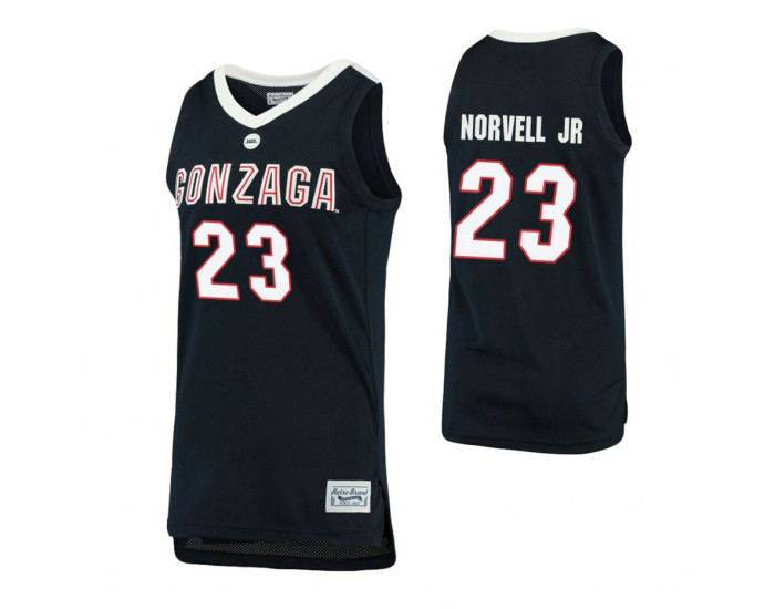 Youth Gonzaga Bulldogs 23 Zach Norvell Jr. Alumni Replica College Basketball Jersey Navy