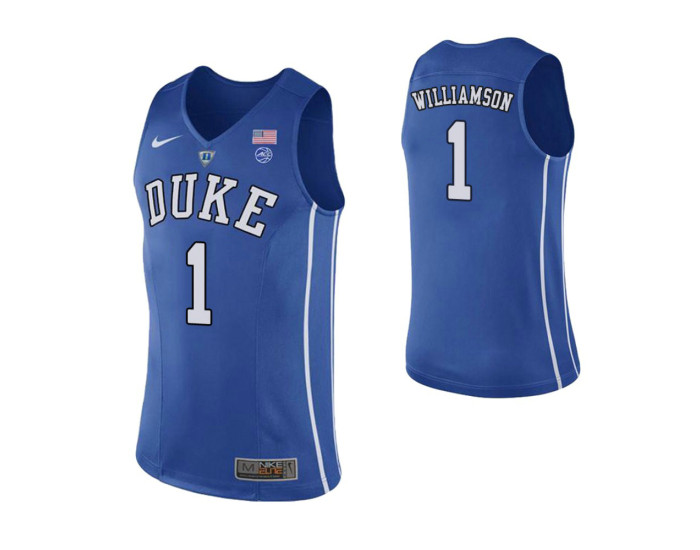 Duke Blue Devils #1 Zion Williamson Performace Authentic College Basketball Jersey Royal