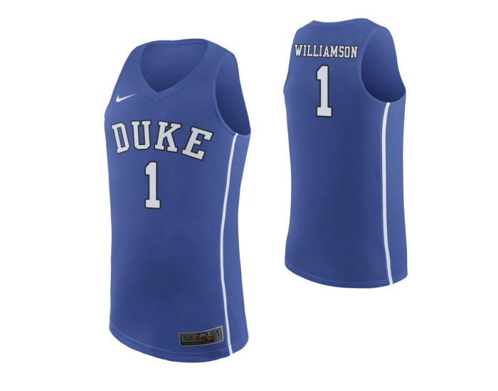 Duke Blue Devils #1 Zion Williamson Authentic College Basketball Jersey Royal